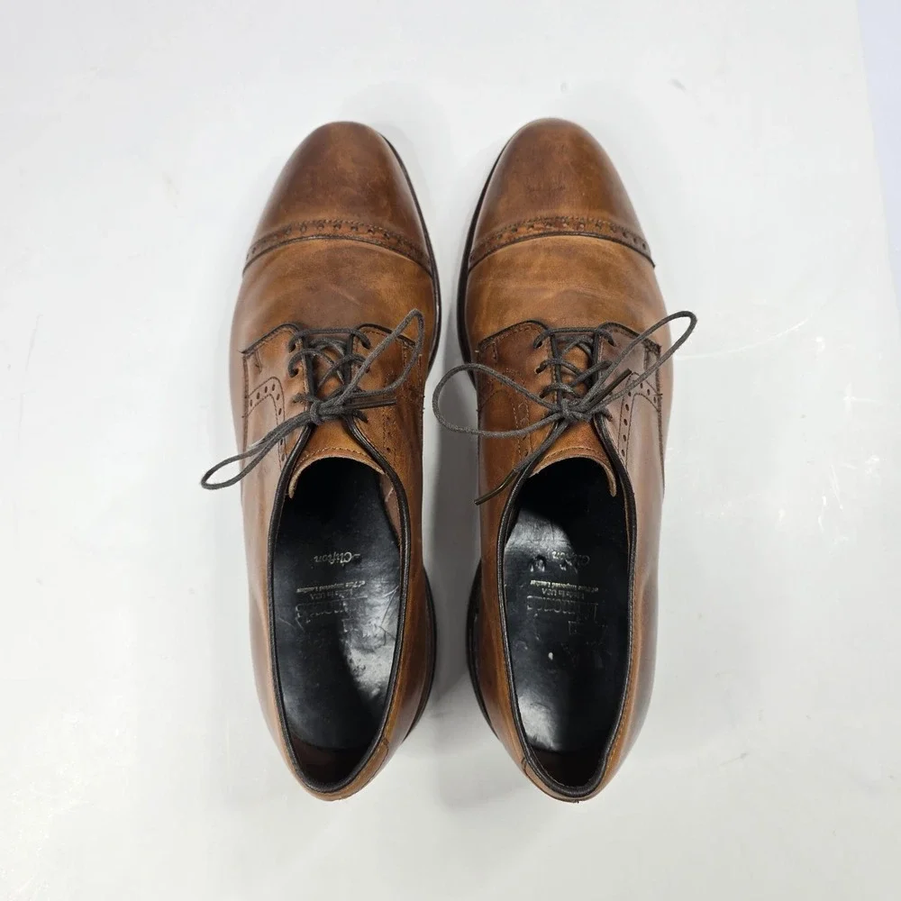 Allen Edmonds‎ Clifton Leather 9 D Brown Cap Toe Oxford Dress Shoes